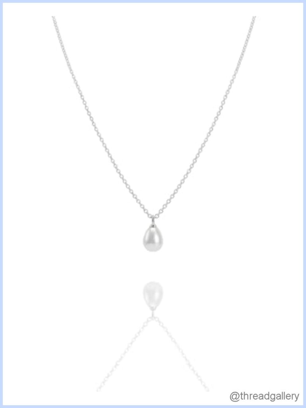 Annika Bella Drop Pearl Necklace Silver Plated Pendant Bridal Jewelry